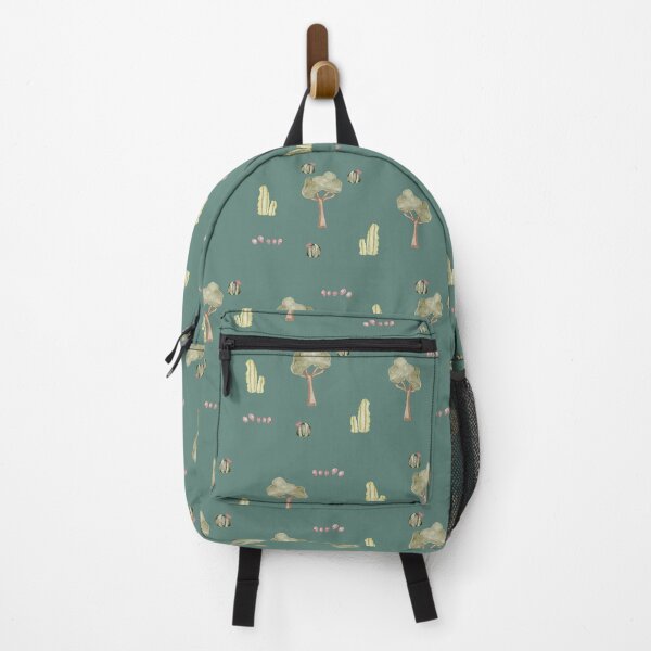 Item preview, Minimalist Watercolor Desert Cactus and Trees Teal Green Pattern designed and sold by svitlaarty.
