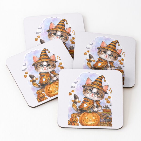 Item preview, Copy of Cute Watercolor Wizard Cat - Magical Kawaii Kitten designed and sold by SuperMama1973.