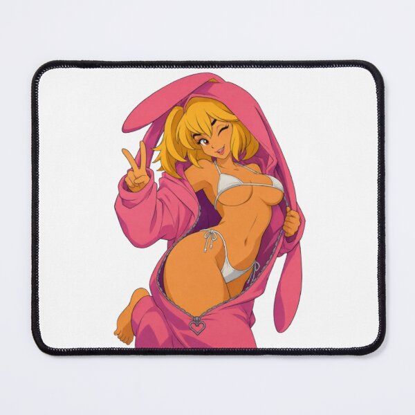 Item preview, Retro Cartoon Bunny Girl Pin-Up – 90s Pink Pop designed and sold by Hollow Moon Studios..