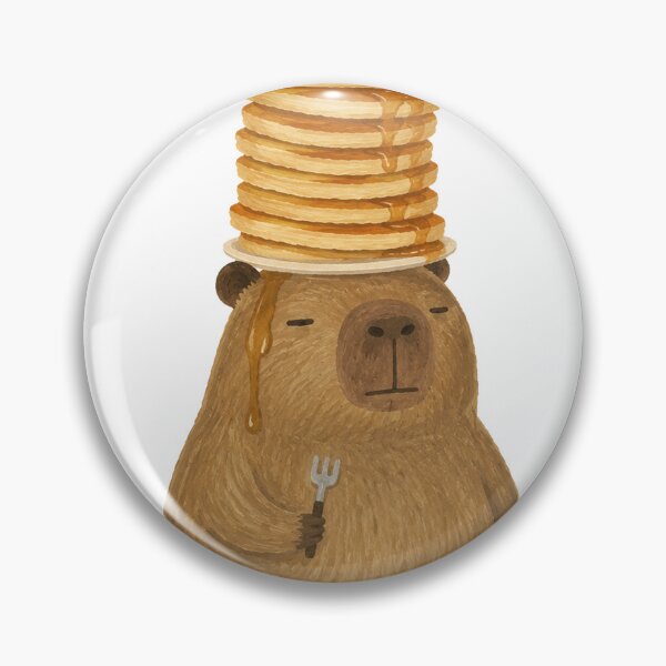 Item preview, Cute Capybara Balancing Stack of Pancakes designed and sold by SayMaria.