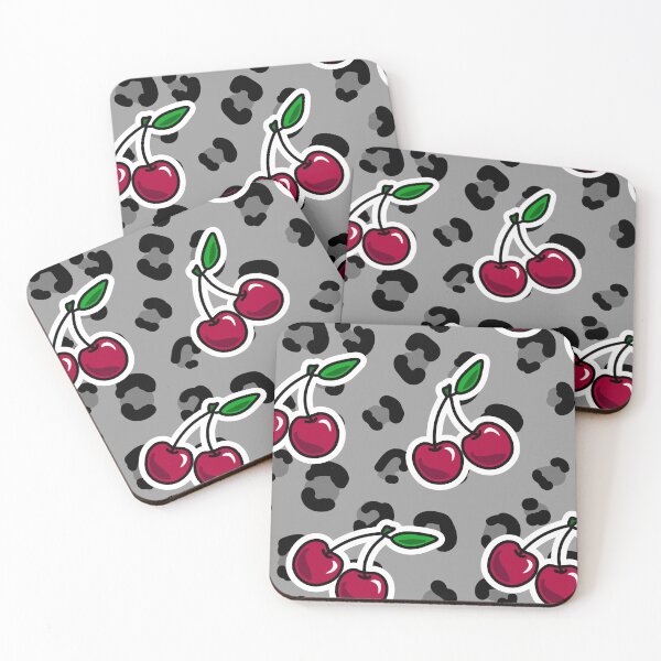 Item preview, Grey Leopard Pring & Cherries <3 designed and sold by bexbgraphics.