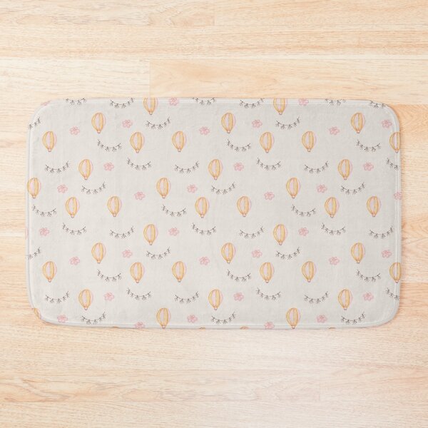 Item preview, Cute Watercolor Hot Air Balloons and Garlands Sand Beige Pattern designed and sold by svitlaarty.