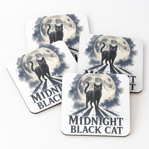 Item preview, Midnight Black Cat Silent Shadow Watercolor Fantasy designed and sold by RoyesButler.