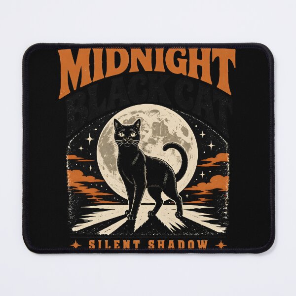 Item preview, Midnight Black Cat Silent Shadow Retro Halloween designed and sold by RoyesButler.