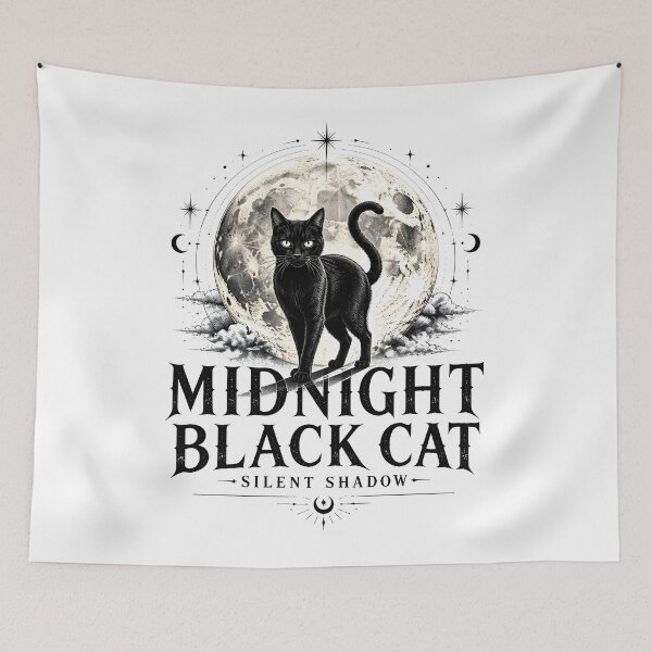 Item preview, Midnight Black Cat Silent Shadow Line Art + Dotwork designed and sold by LiviuGligoros.