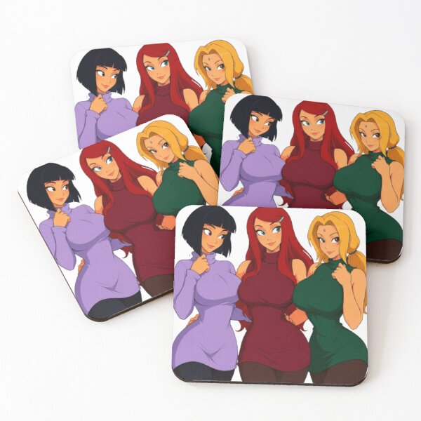 Item preview, Retro Cartoon Trio Pin-Up – 90s Magical Girls designed and sold by  Hollow Moon Studios..