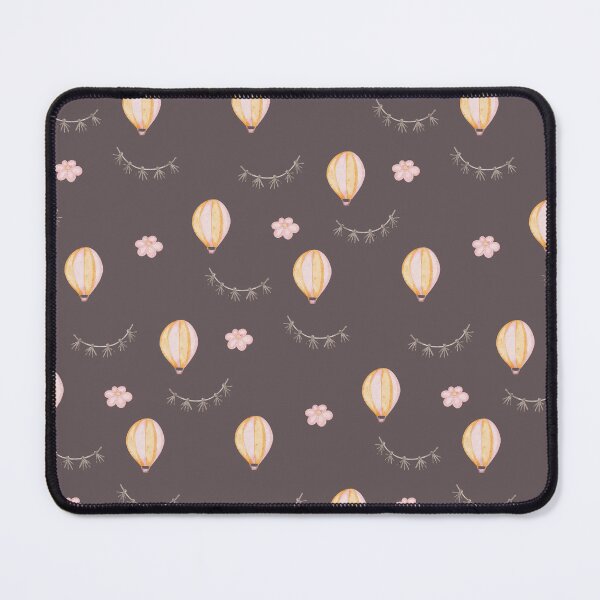 Item preview, Cute Watercolor Hot Air Balloons Dark Plum Burgundy Pattern designed and sold by svitlaarty.