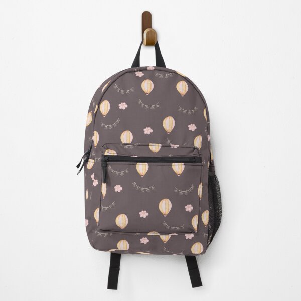 Item preview, Cute Watercolor Hot Air Balloons Dark Plum Burgundy Pattern designed and sold by svitlaarty.