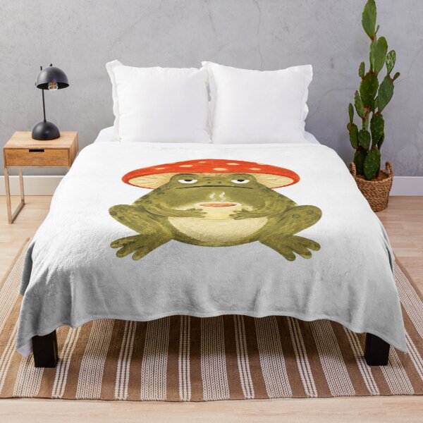 Item preview, Cute Frog with Mushroom Hat Drinking Tea designed and sold by SayMaria.
