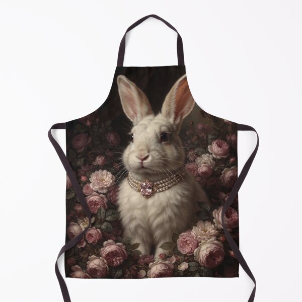 Item preview, Noble White Rabbit with Pink Gem Pearl Choker designed and sold by Real Beast Art.