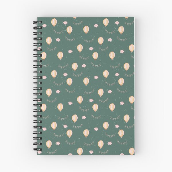 Item preview, Cute Watercolor Hot Air Balloons Deep Teal Green Pattern designed and sold by svitlaarty.