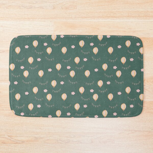 Item preview, Cute Watercolor Hot Air Balloons Deep Teal Green Pattern designed and sold by svitlaarty.