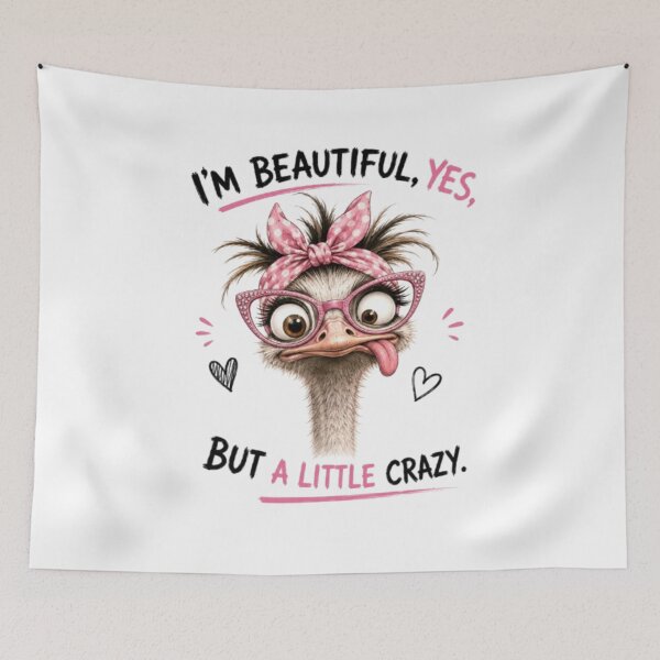 Item preview, Funny Ostrich With Pink Glasses And Bow designed and sold by Snurly.