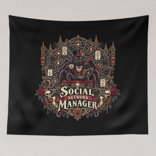 Item preview, Gothic Spider Social Network Manager designed and sold by TheInkRaven.