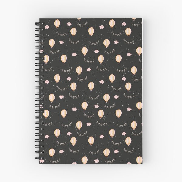 Item preview, Cute Watercolor Hot Air Balloons Charcoal Black Pattern designed and sold by svitlaarty.