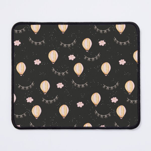 Item preview, Cute Watercolor Hot Air Balloons Charcoal Black Pattern designed and sold by svitlaarty.