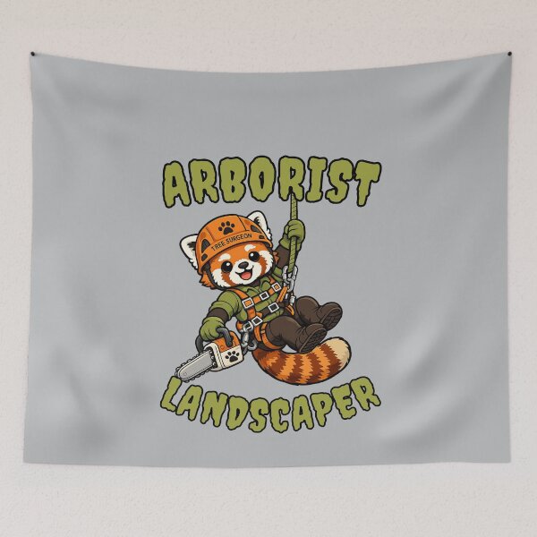 Item preview, Arborist Landscaper Cute Tree Surgeon Red Panda designed and sold by BigfeetLittlepaws.