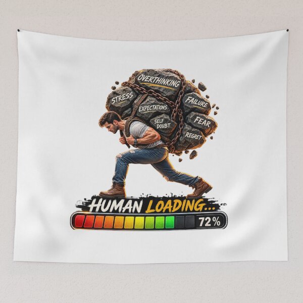 Item preview, Human Loading – Mental Load Motivation Funny Life Struggles design designed and sold by Morty'sArt.