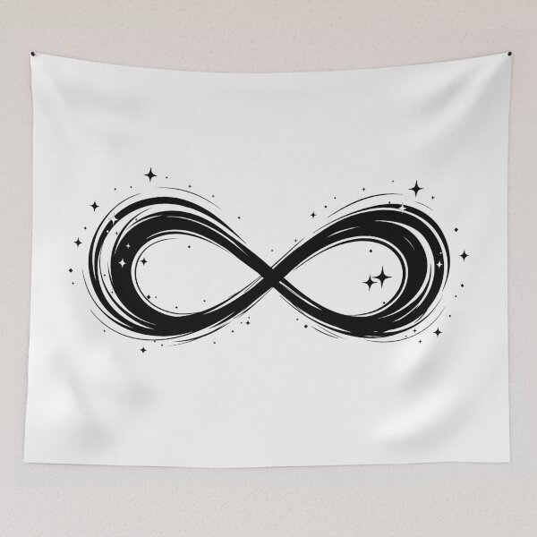 Item preview, Magical Starry Infinity Symbol Black Celestial Graphic Art designed and sold by FemmePod.