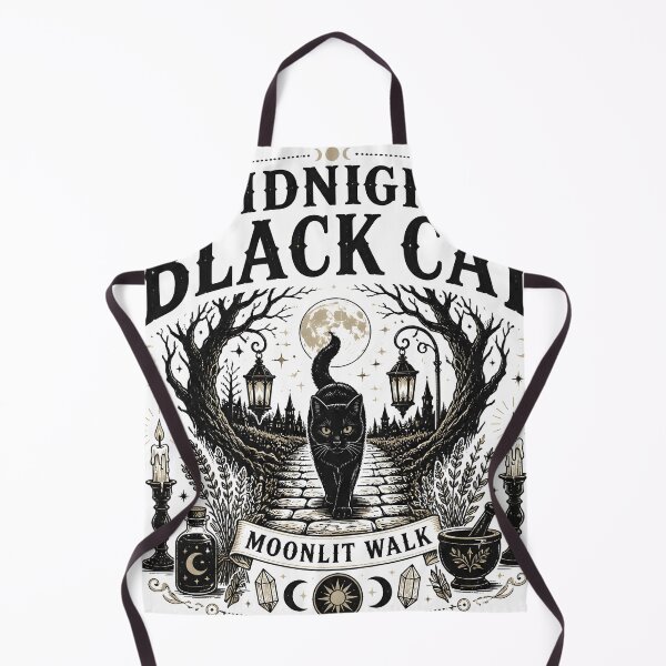 Item preview, Midnight Black Cat Moonlit Walk Witchy Occult designed and sold by LiviuGligoros.