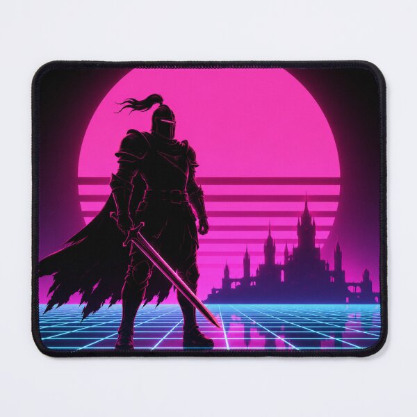 Item preview, Neon Knight Synthwave Medieval Fantasy Art designed and sold by Nol1ytv.
