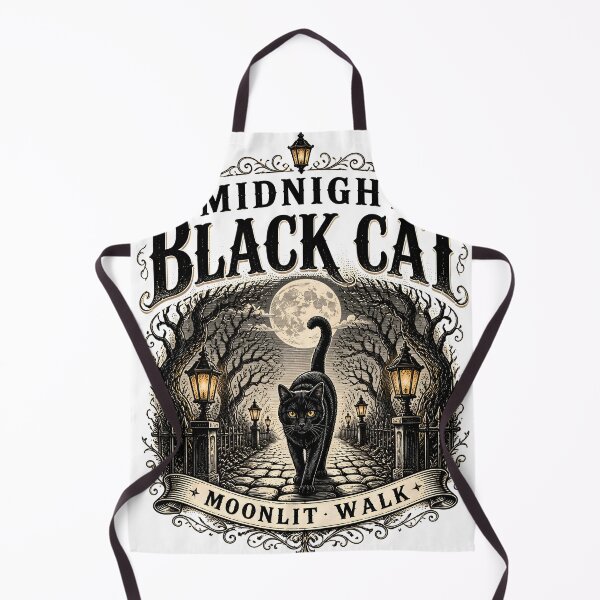 Item preview, Midnight Black Cat Moonlit Walk Vintage Engraving designed and sold by RoyesButler.