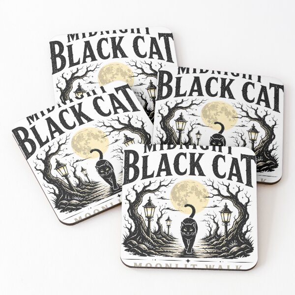 Item preview, Midnight Black Cat Moonlit Walk Minimal Silhouette designed and sold by RoyesButler.