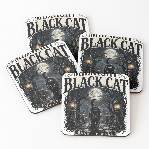 Item preview, Midnight Black Cat Moonlit Walk Dark Realistic designed and sold by RoyesButler.