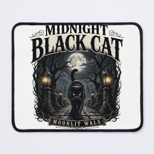 Item preview, Midnight Black Cat Moonlit Walk Dark Realistic designed and sold by RoyesButler.