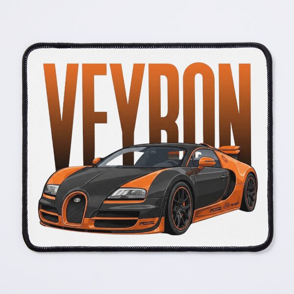 Item preview, Bugatti Veyron Super Sport Orange Black Hypercar Vector Art designed and sold by Motorline44.