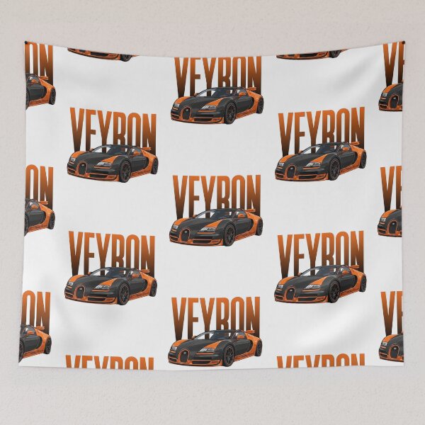 Aperçu de l'œuvre Illustration vectorielle de l'hypercar Bugatti Veyron Super Sport orange et noire créée et vendue par Motorline44.