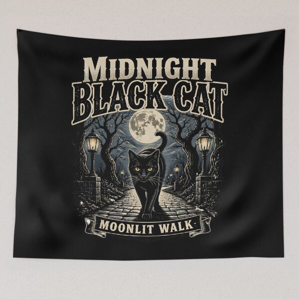 Item preview, Midnight Black Cat Moonlit Walk Noir Comic designed and sold by LiviuGligoros.