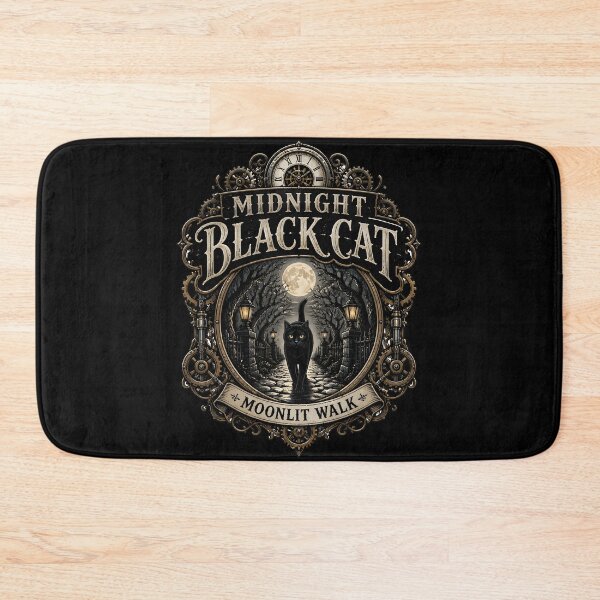 Item preview, Midnight Black Cat Moonlit Walk Steampunk Vintage designed and sold by LiviuGligoros.