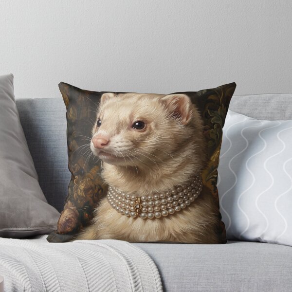 Item preview, Regal Ferret with Gold Pearl Choker designed and sold by Real Beast Art.