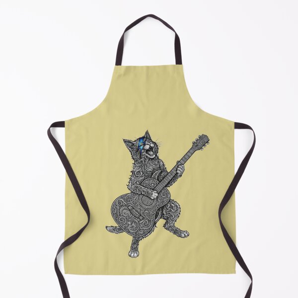 Item preview, Ziggy Stardust Cat playing acoustic guitar designed and sold by Lazykatz.