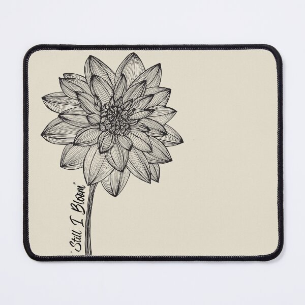 Item preview, "Still I Bloom" Dahlia Flower Line Art | Botanical Quote designed and sold by Francicci.