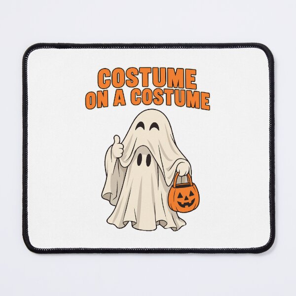 Item preview, HALLOWEEN Costume On A Costume Ghost - Funny Halloween Meta Pun Cartoon designed and sold by Uglyandcute.