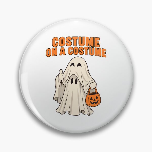 Item preview, HALLOWEEN Costume On A Costume Ghost - Funny Halloween Meta Pun Cartoon designed and sold by Uglyandcute.