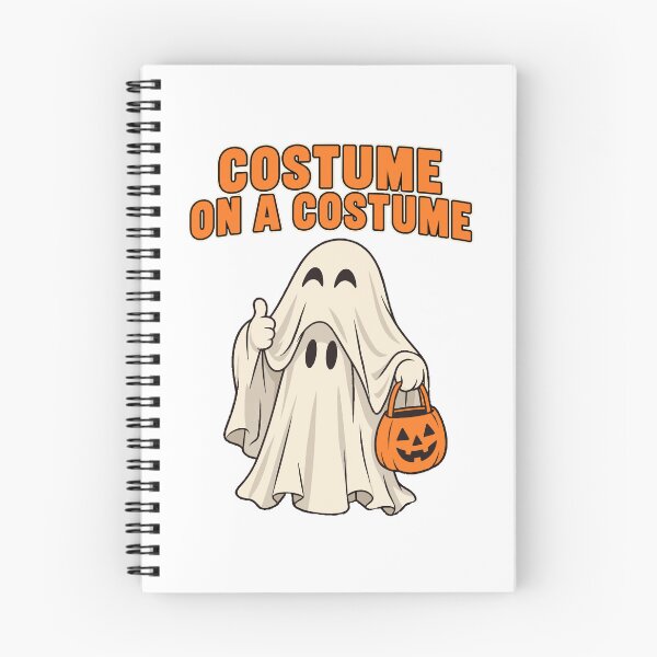 Item preview, HALLOWEEN Costume On A Costume Ghost - Funny Halloween Meta Pun Cartoon designed and sold by Uglyandcute.