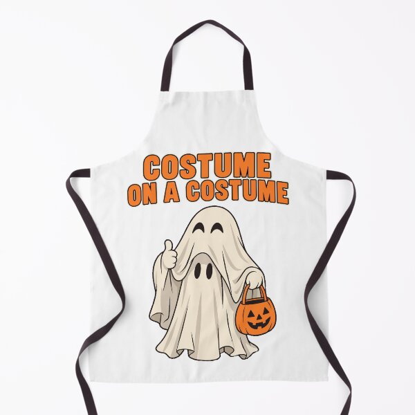 Item preview, HALLOWEEN Costume On A Costume Ghost - Funny Halloween Meta Pun Cartoon designed and sold by Uglyandcute.