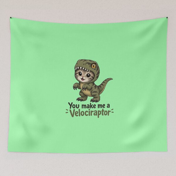 Item preview, Cute kitten dressed as a Velociraptor designed and sold by RaulWeirdAndFun.
