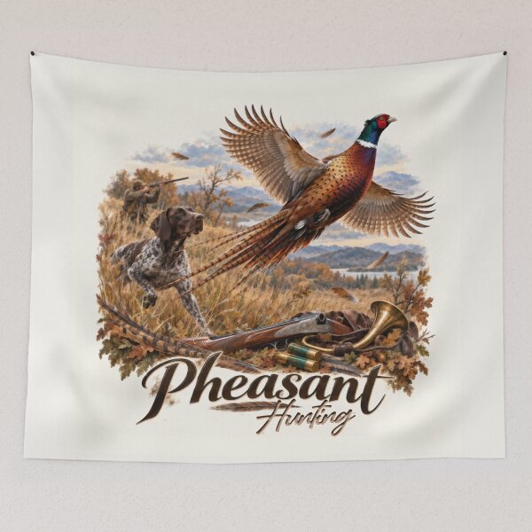 Item preview, Pheasant Hunting with German Shorthaired Pointer – Hunting Dog Art designed and sold by TammyHunterArt.