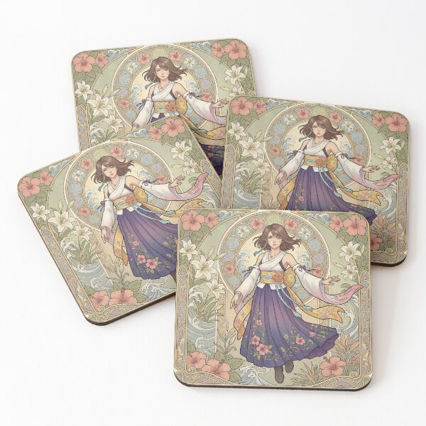 Item preview, Yuna in the style of Alphonse Mucha designed and sold by Solace Sparkles.