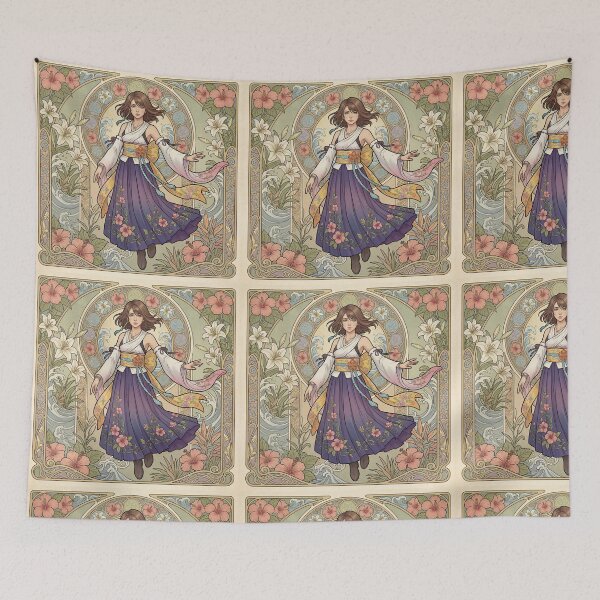 Item preview, Yuna in the style of Alphonse Mucha designed and sold by Solace Sparkles.