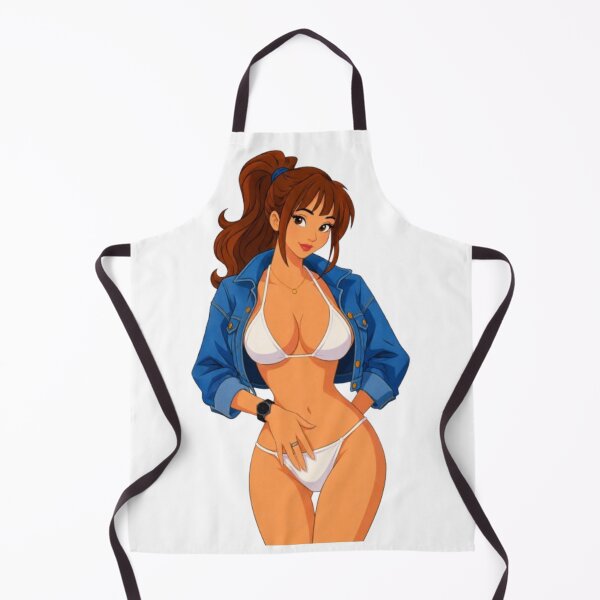 Item preview, Retro Cartoon Beach Girl Pin-Up – 90s Summer Style designed and sold by  Hollow Moon Studios..