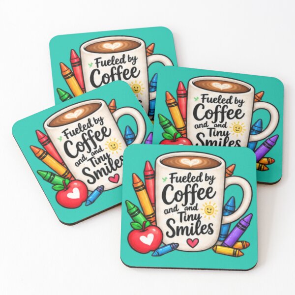 Item preview, Fueled by Coffee and Tiny Smiles Daycare Teacher Gift designed and sold by BearLoveDesign.