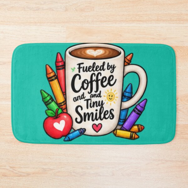 Item preview, Fueled by Coffee and Tiny Smiles Daycare Teacher Gift designed and sold by BearLoveDesign.