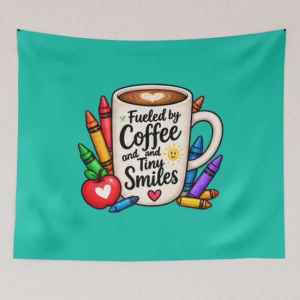 Item preview, Fueled by Coffee and Tiny Smiles Daycare Teacher Gift designed and sold by BearLoveDesign.