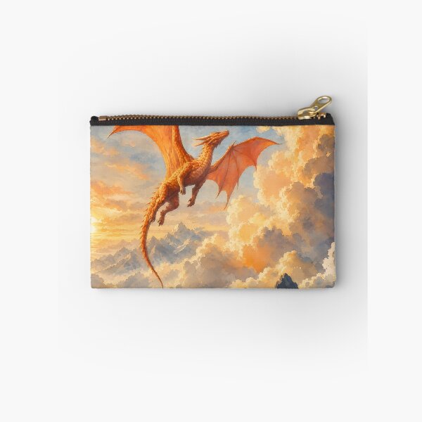 Item preview, Majestic Golden Dragon Soaring Fantasy Landscape designed and sold by Rising Drake.