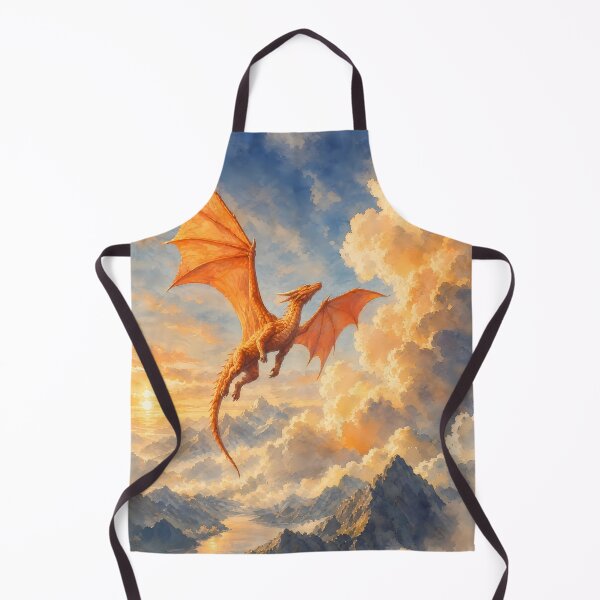 Item preview, Majestic Golden Dragon Soaring Fantasy Landscape designed and sold by Rising Drake.